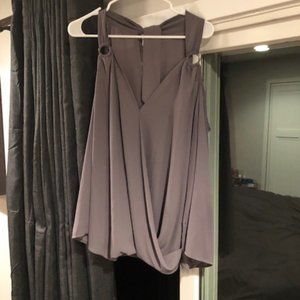 Grey cold shoulder top